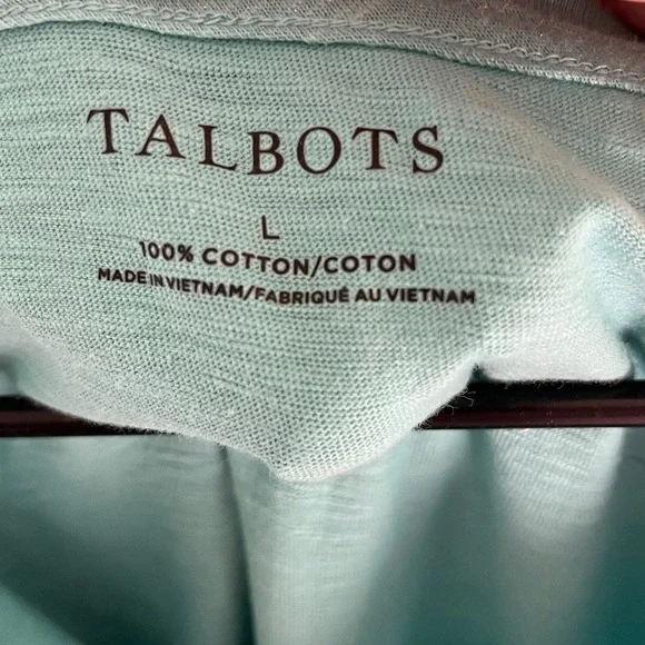 Talbots Light Blue Cotton Top Tee Size Large NWOT - Picture 2 of 7